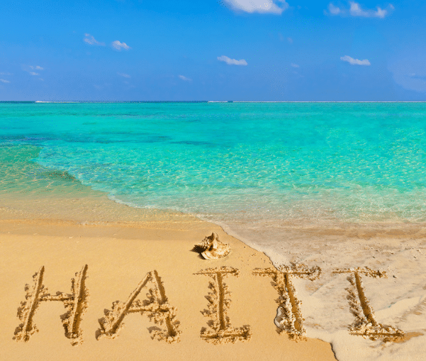 plage sable ecriture haiti