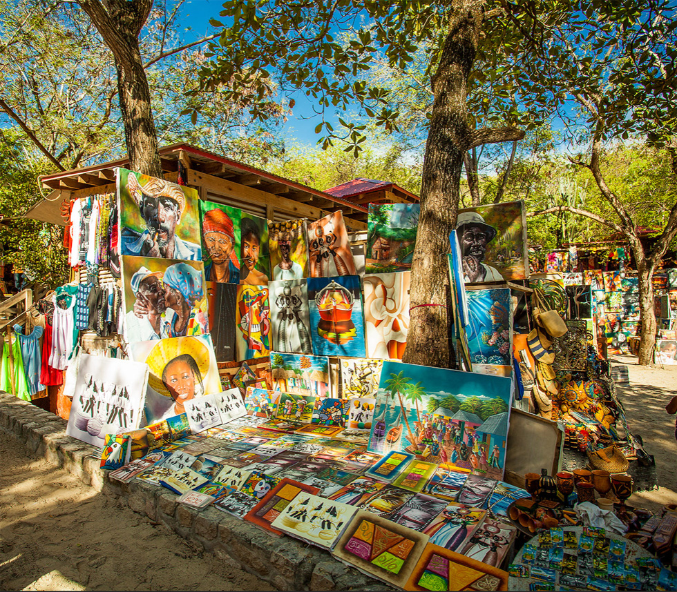 art toile marché rue haiti